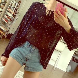 Lucky brand see-through blouse